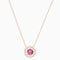 Sparkling Dance Round Necklace, Red, Rose-gold Tone Plated
